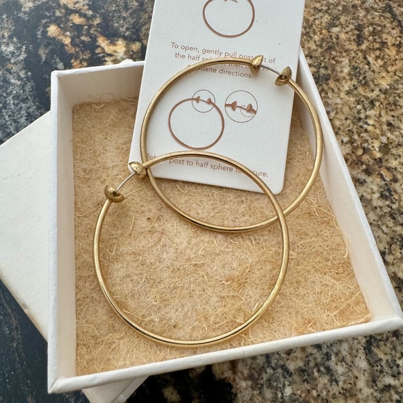 Jenny Bird Large Gold Hoops - Picture 1 of 6